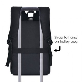 15.6" Casual PU Laptop Backpack with USB Port